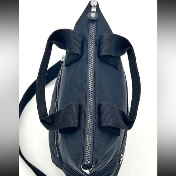 Kipling Eleva Convertible Tote Crossbody Black Nylon Bag w/  Monkey Charm - Picture 10 of 13